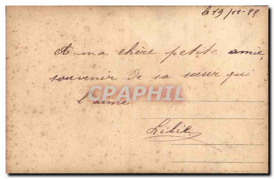 CARTE PHOTO Femme — Verso