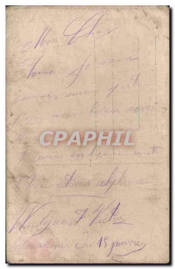 CARTE PHOTO Hommes — Verso