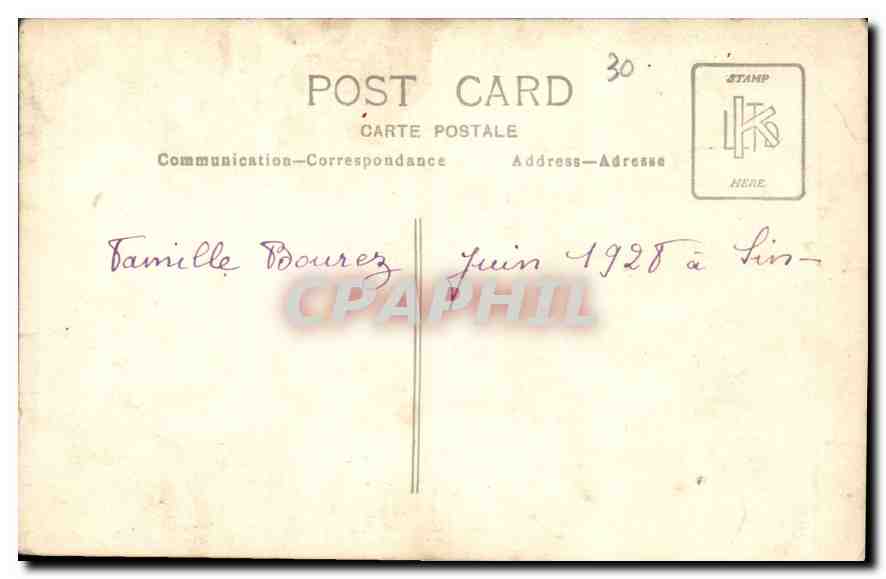 CARTE PHOTO Famille — Verso