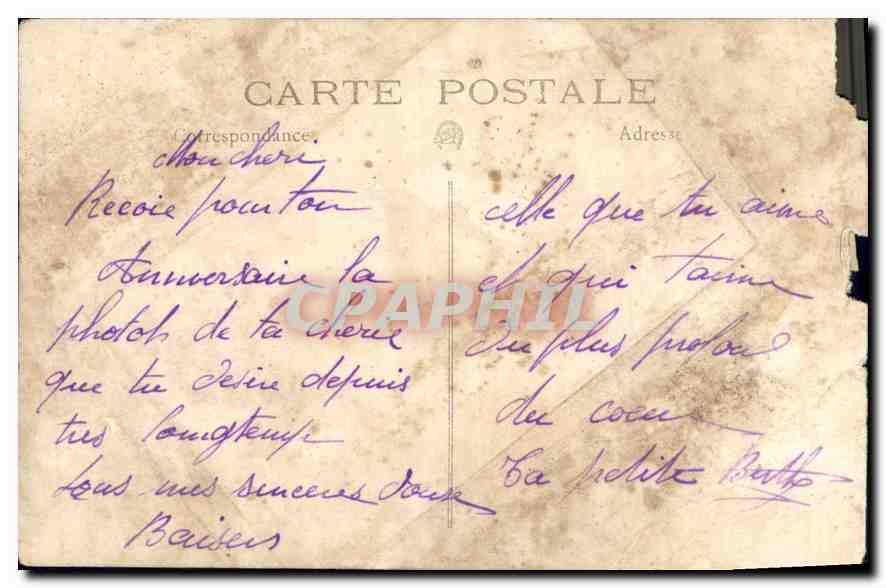 CARTE PHOTO Femme — Verso