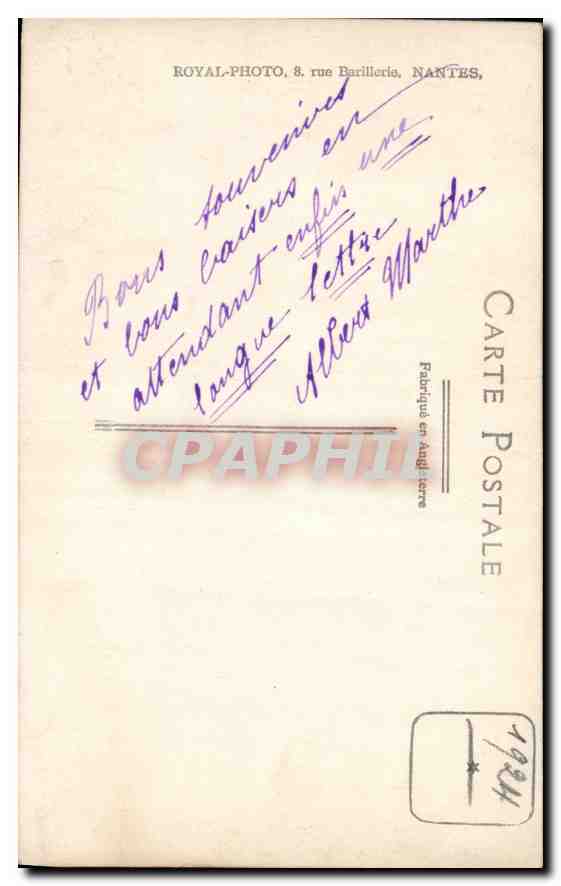 CARTE PHOTO Couple Femme forte — Verso