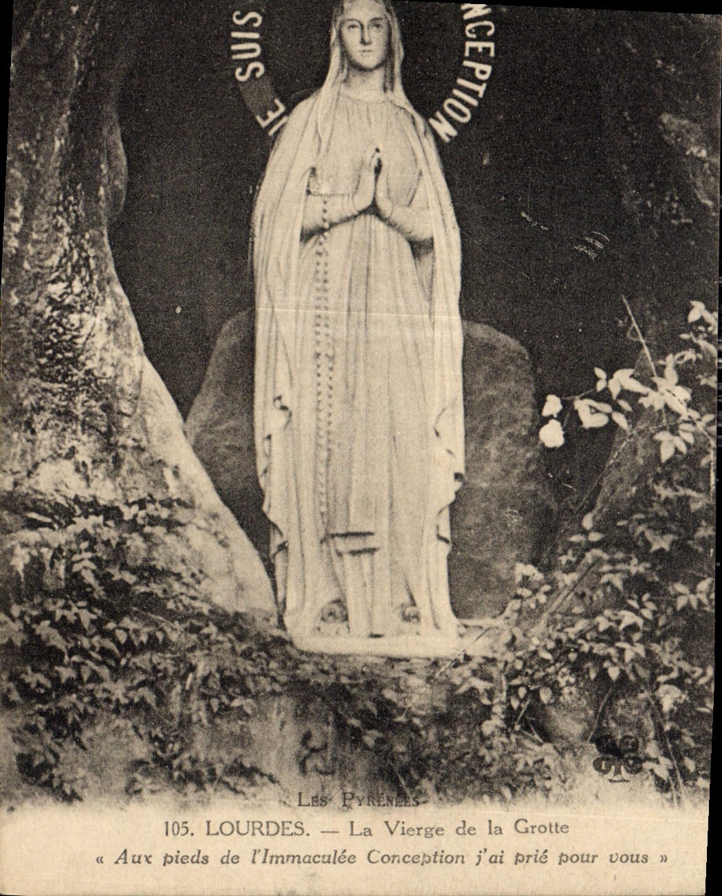 CPA Lourdes La Vierge de la Grotte 