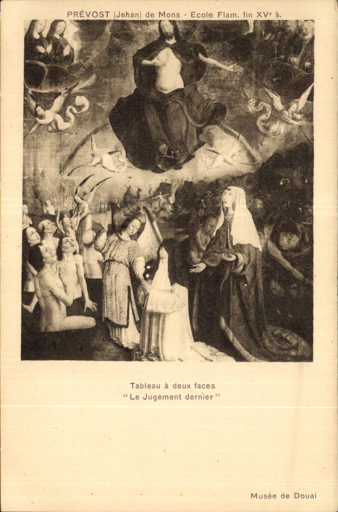 CPA Prevost Jehan de Mons Ecole Flam Tableau a deux faces Musee de Douai 