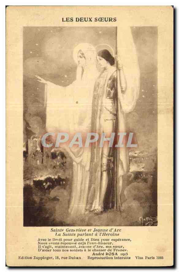CPA Les Deux Soeurs Sainte Genevieve et Jeanne D'Arc