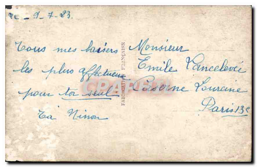 CPA Femme — Verso