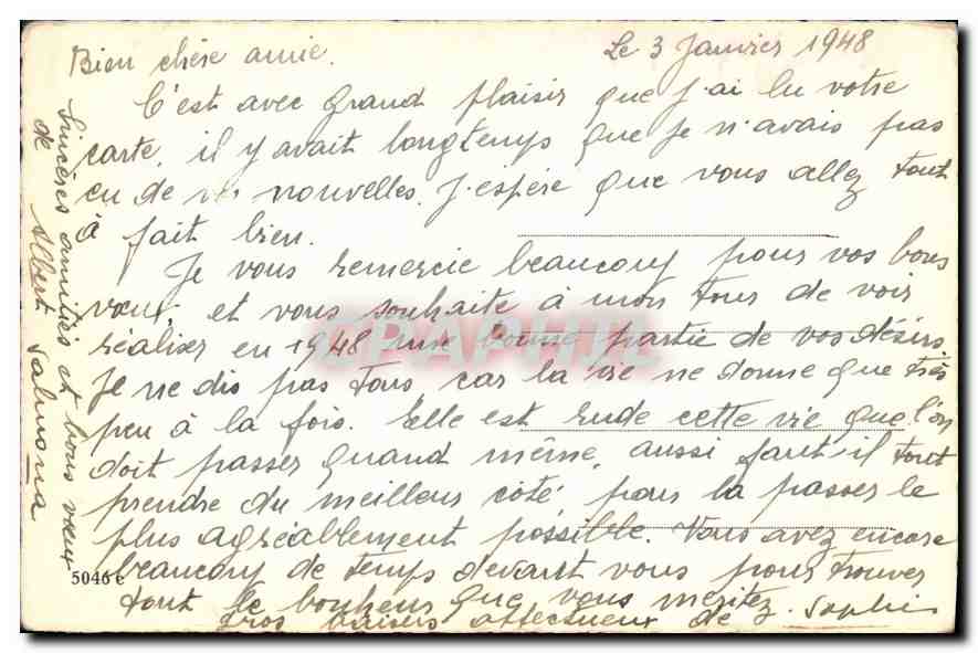 CPA Bonne annee — Verso