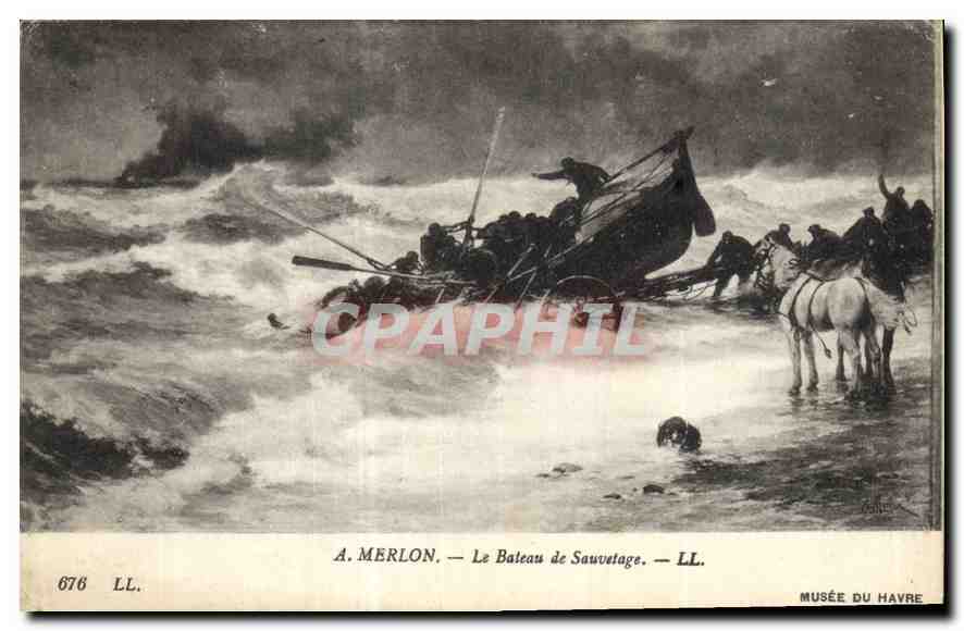 CPA A Merlon Le Bateu de Sauvetage Musee du Havre