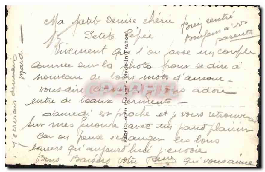 CPA Femme Marin — Verso