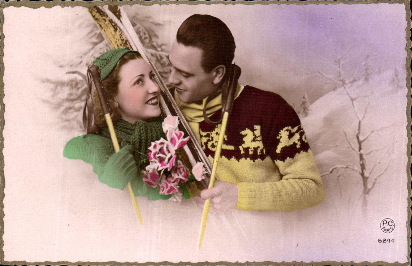 CPA Femme Ski