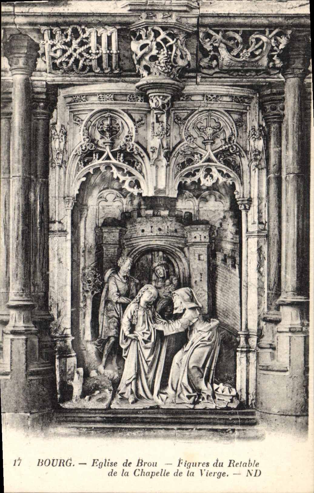 CPA Bourg Eglise de Brou Figures de Retable de la Chapelle de la Vierge 