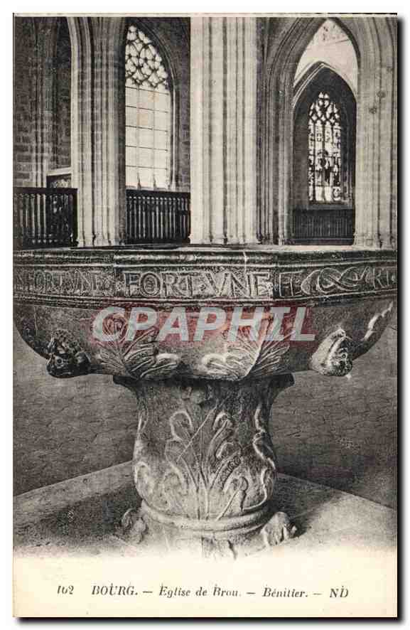 CPA Bourg Eglise de Brou Benitier 