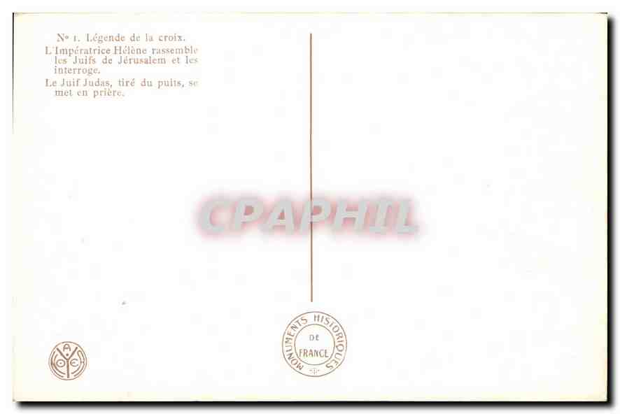 CPA Legende de la croix l'Imperatrice Helene rassemble les Juifs de Jerusalem et les interroge  — Rückseite