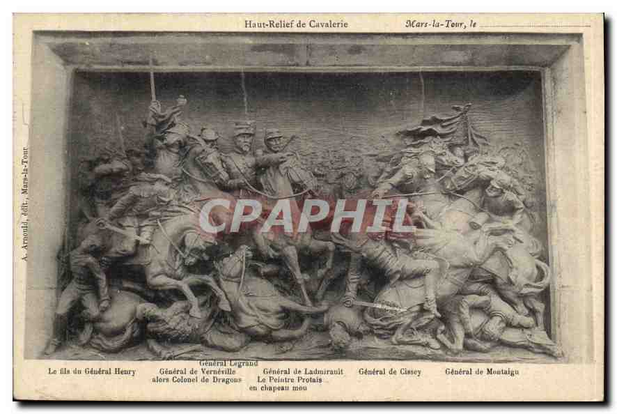 CPA Haut Relief de Cavalerie Mars le Tour Le fils du General Henry Legrand