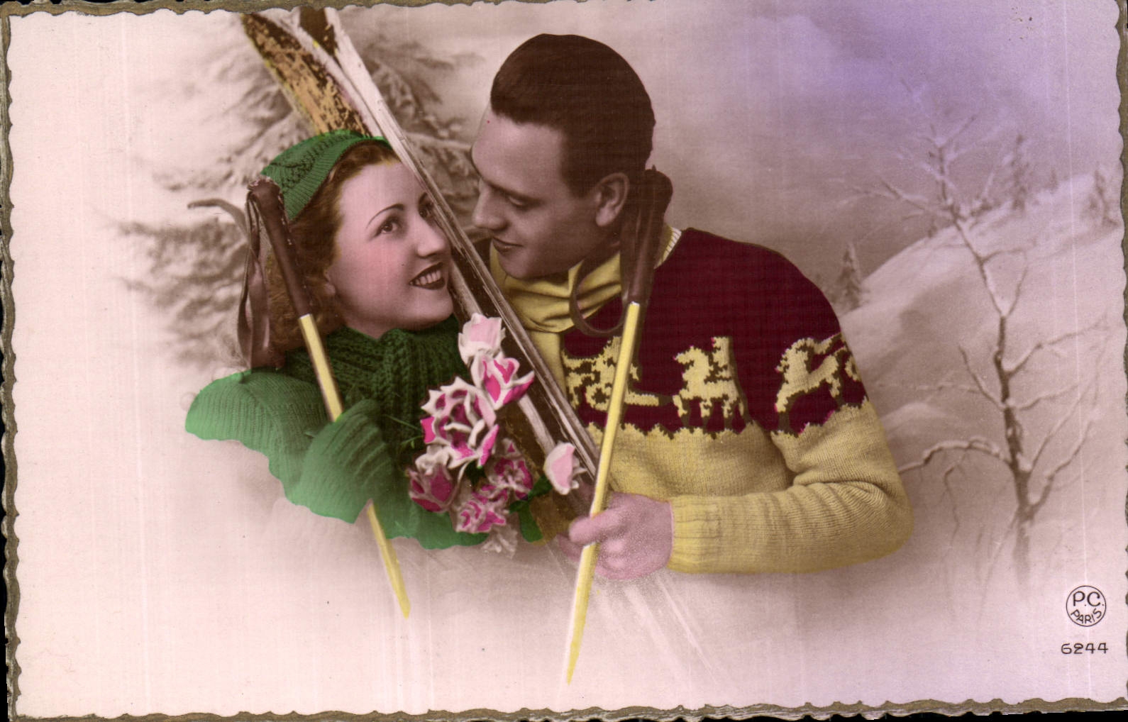 CPA Femme Ski