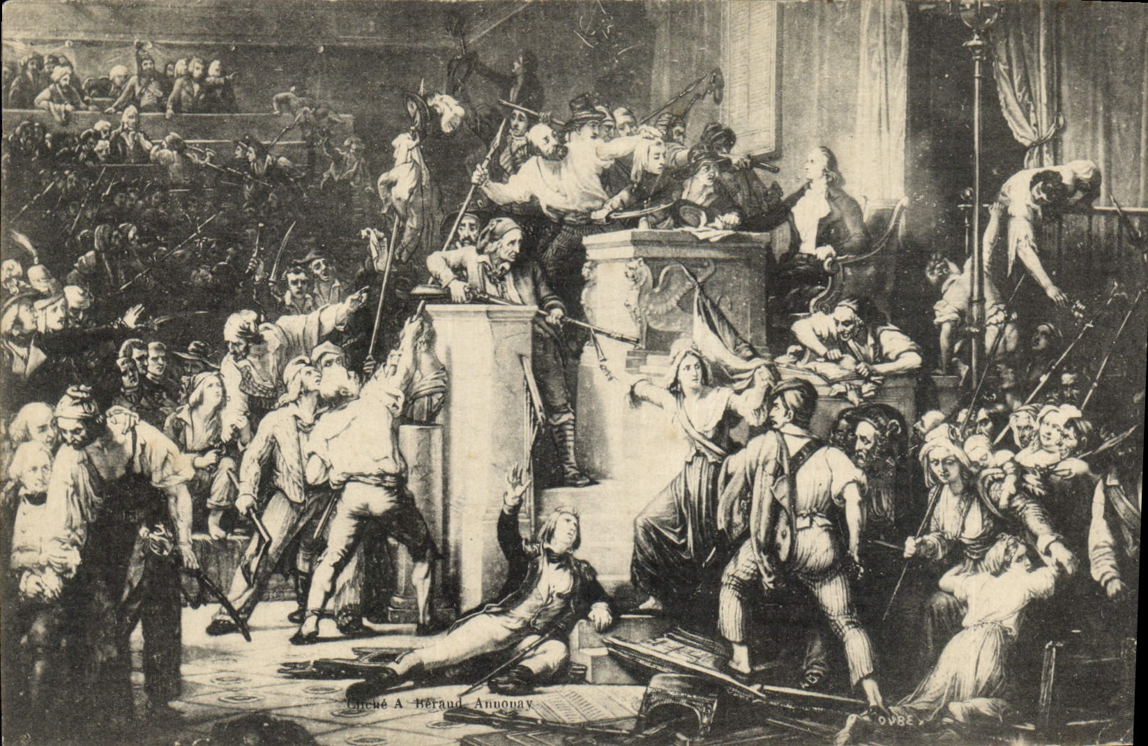 Séance du Convention présidée par Boissy d'Anglas — An I — Annonaÿ (Arzèche) — Reproduction du tableau de Vinchon