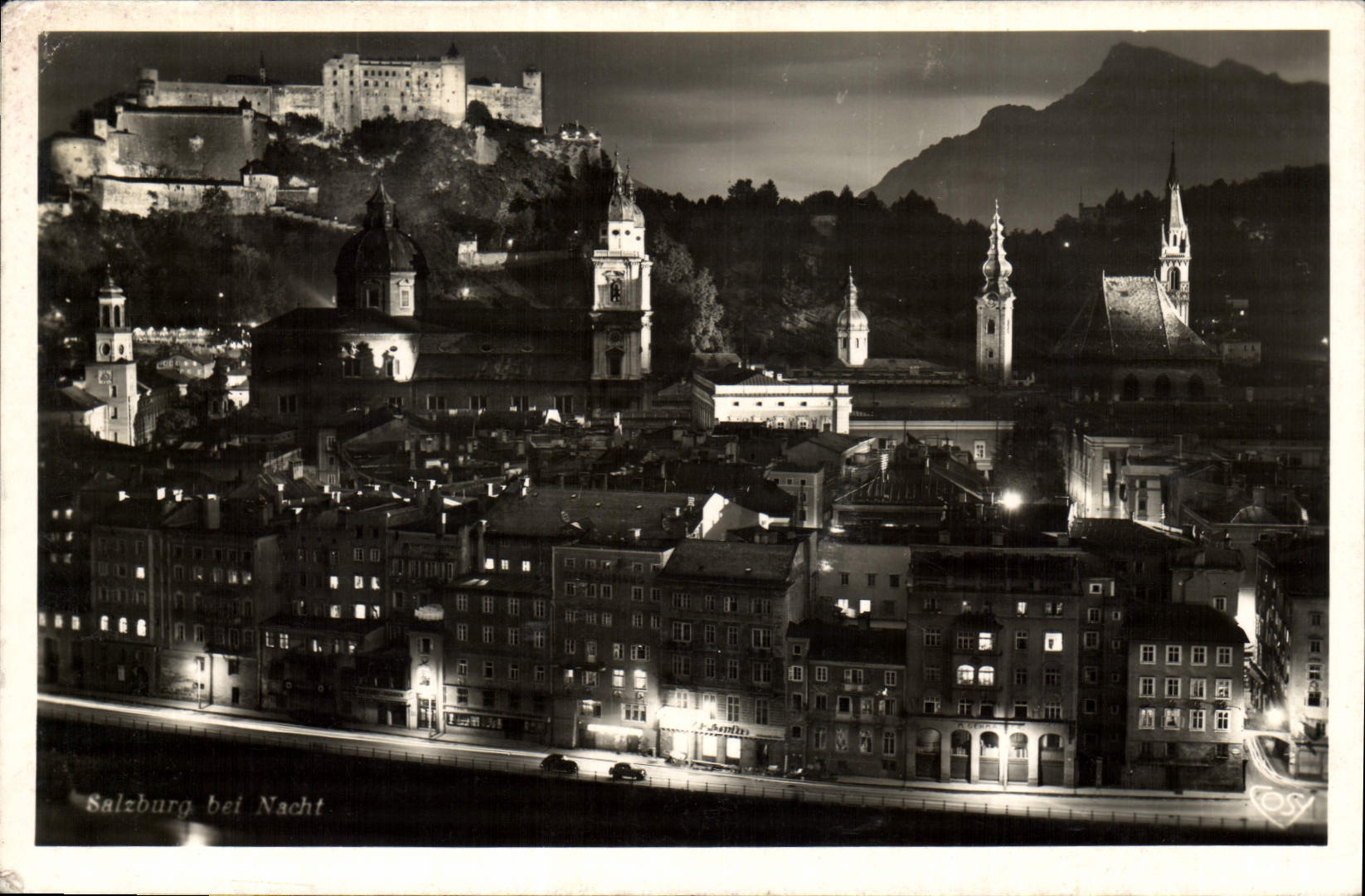 CPA Salzburg bei Nacht 