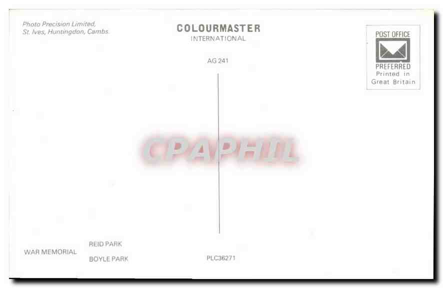 Forfar — Tour von Forfar und Park — Verlag Colourmaster International, Nr. AG 241 — Rückseite
