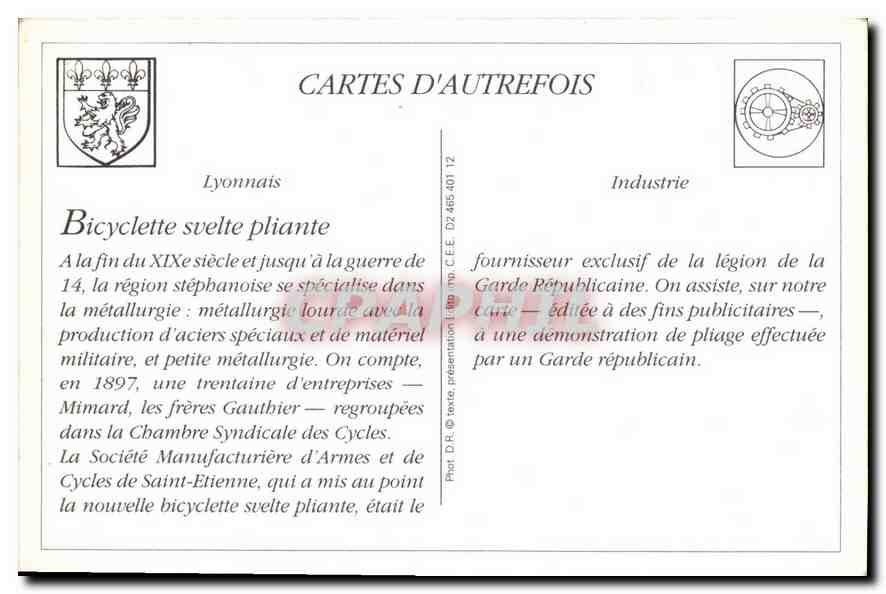 Bicyclette 'Svelte' pliante — Société Manufacturière d'Armes et Cycles de Saint-Étienne — éditée pour fins publicitaires — Reverso