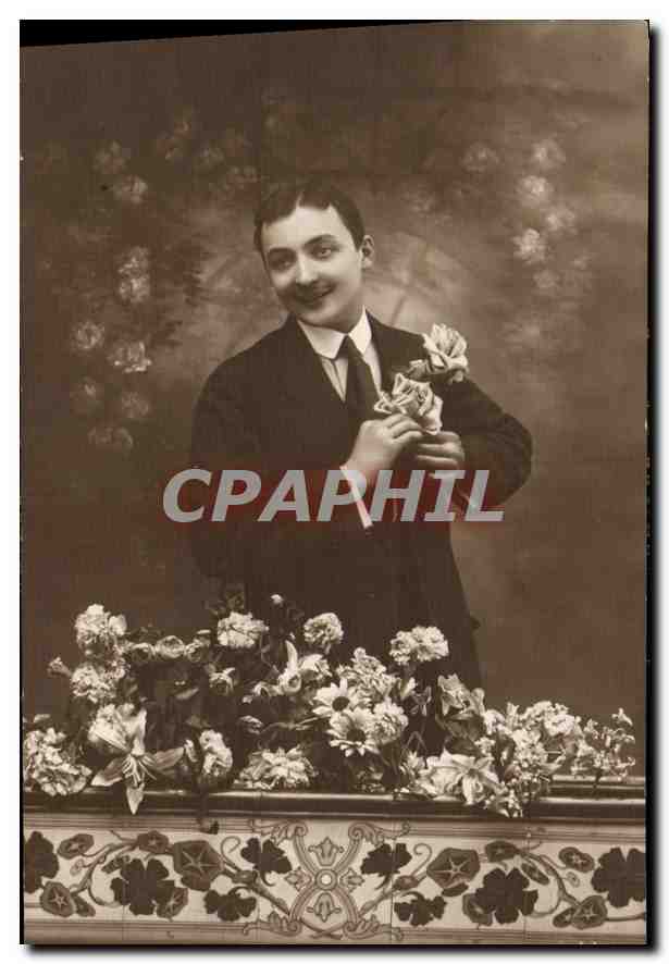 CPA Homme Fleurs
