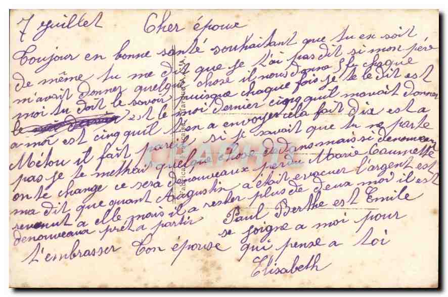 CPA Femme — Verso