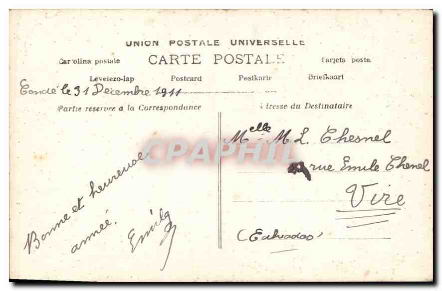 CPA Bonne Annee Homme — Rückseite