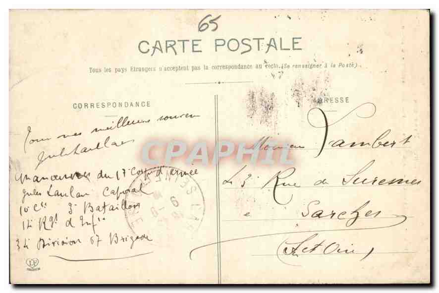 CPA Les Hautes Pyrenees Cauterets Le Gave et le Peguere  — Rückseite