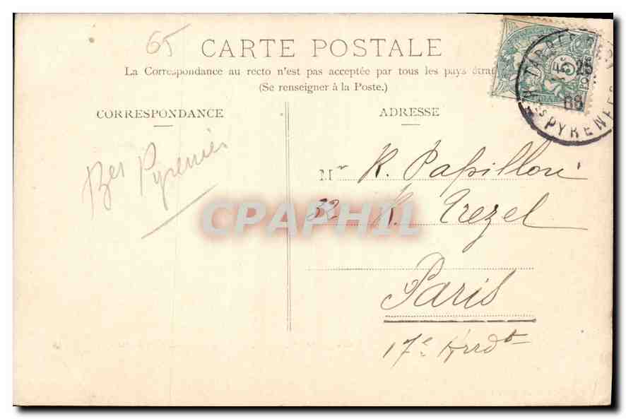 CPA Les Pyrenees Vallee d'Aspe Lescun Grotte d'Ouillarisse  — Rückseite
