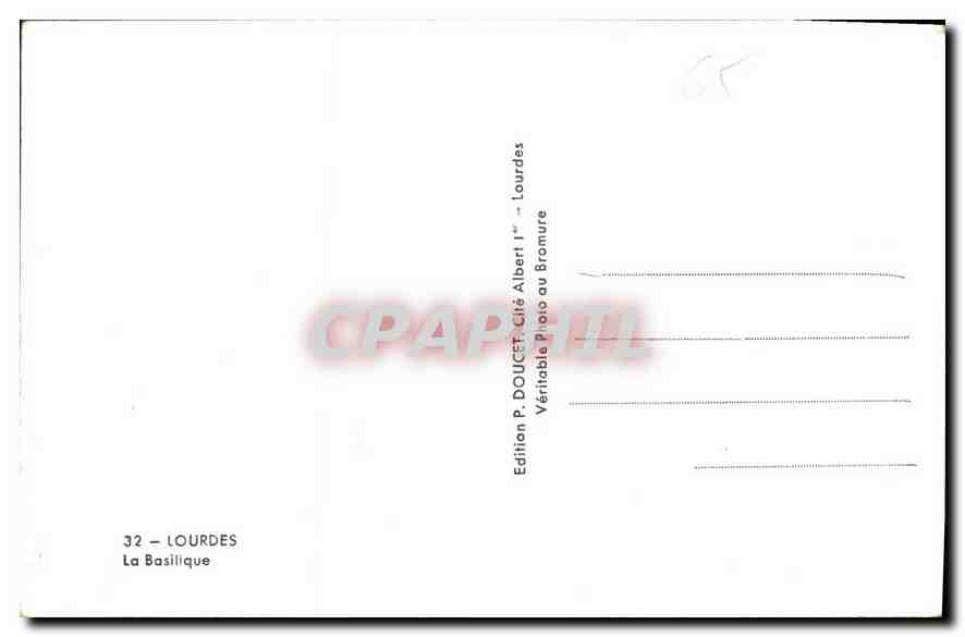 CPA Lourdes La Basilique  — Verso