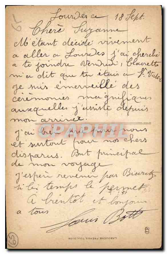 CPA Lourdes Vierge Couronnee Pelerins en Prierz  — Verso