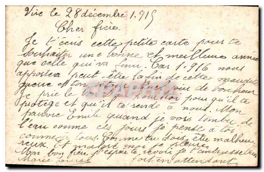 CPA Bonne Annee Femme — Rückseite