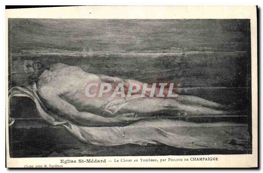 CPA Eglise St Medard Le Christ au Tombeau par Philippe de Champaigne 