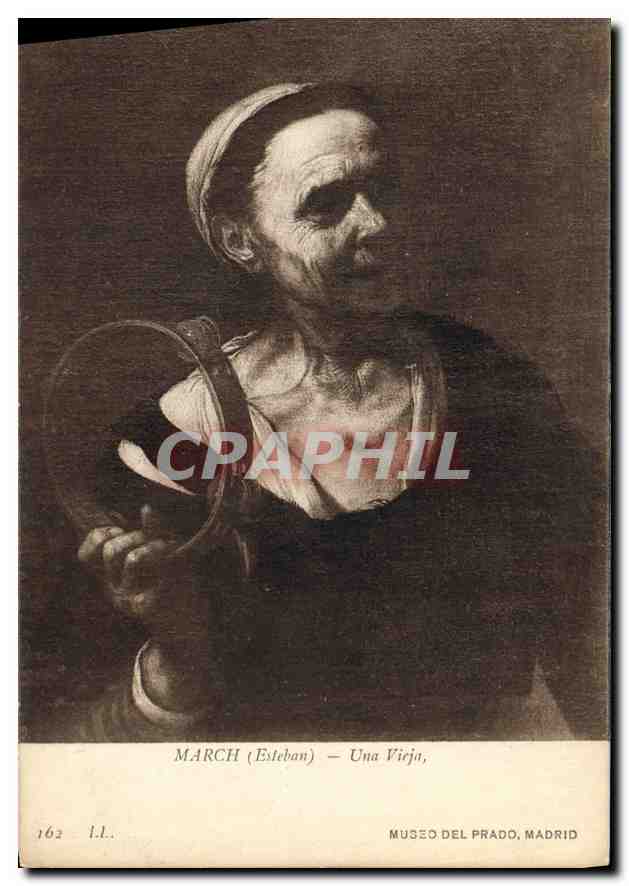 CPA March Esteban Una Vieja Museo del Prado Madrid 