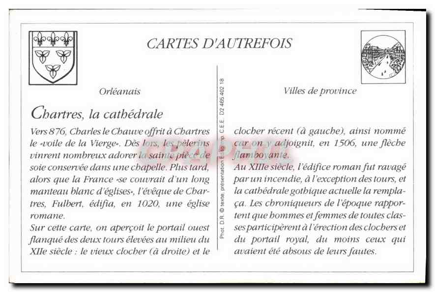 Chartres - La Place Chatelet et la Cathédrale — Ch. Foucault, édit. Dreux — Verso