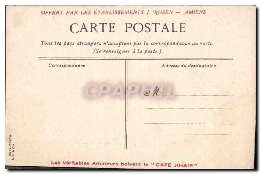Ruines d'un château ou d'un édifice ancien — Amiens — Établissements J. Rosen — Verso