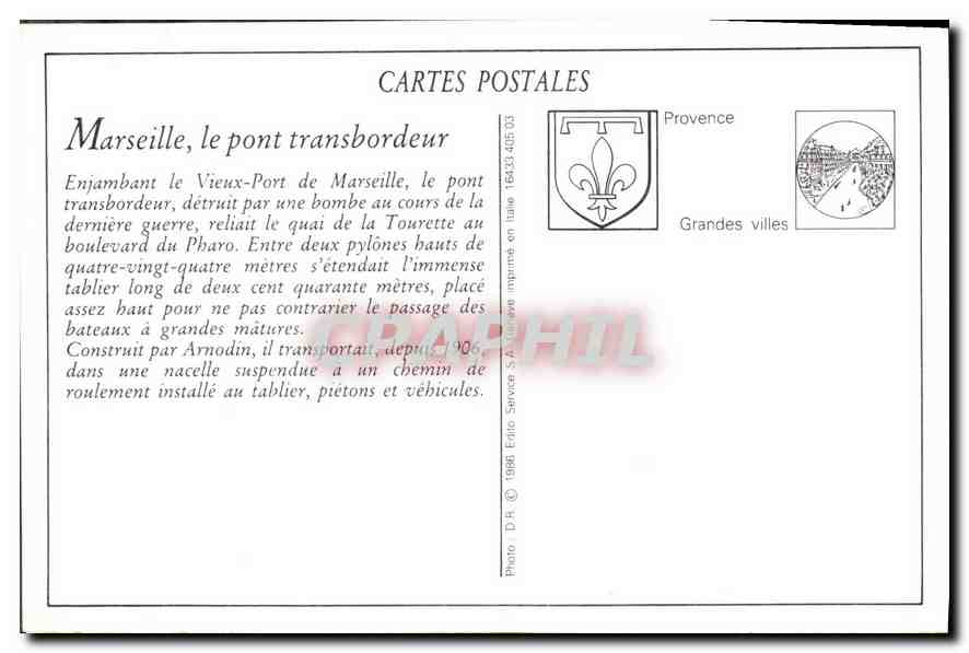 Marseille — Le Pont Transbordeur — Selecta — Verso
