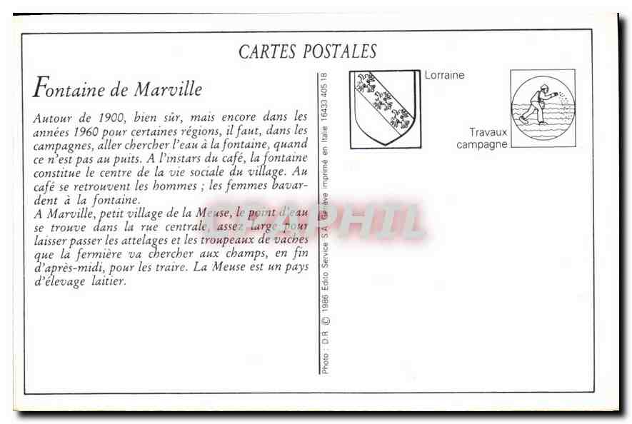 REPRO La Fontaine de Marville Meuse  — Rückseite