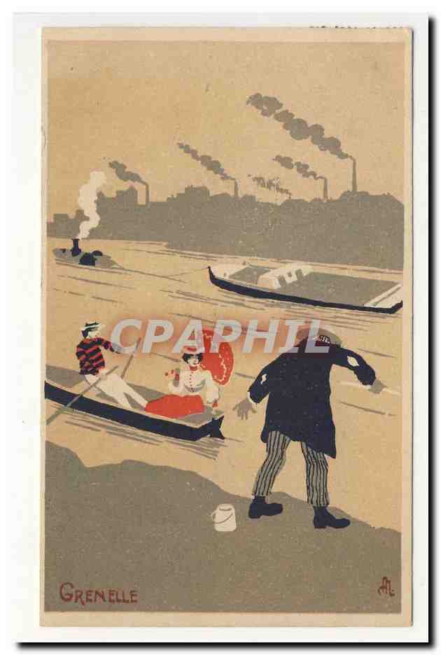 usines barge remorqueur barque gondole elegante suicidaire ivrogne GReNELLE CPA