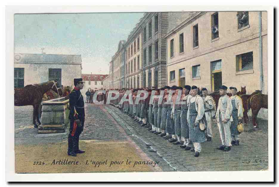 Artillerie — L'appel pour le pansage — L.V. & Cie