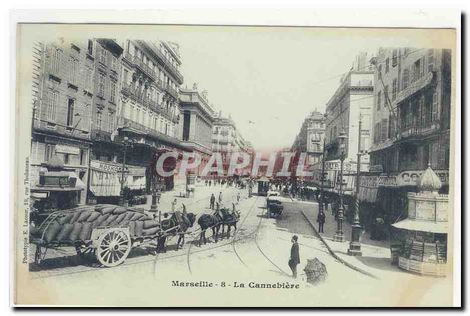 Marseille - La Cannebière — Phototypie E. Lacour, 10, rue Thaon d'Autun
