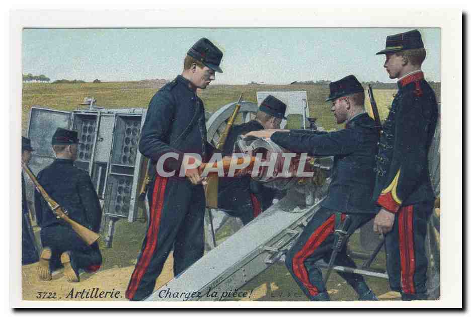 Artillerie — Chargement d'une pièce — Crapphil, n° 3722