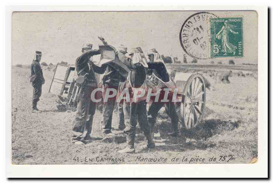 Manœuvre de la pièce de 75 mm — En Campagne — Éditeur non identifié, n° 48