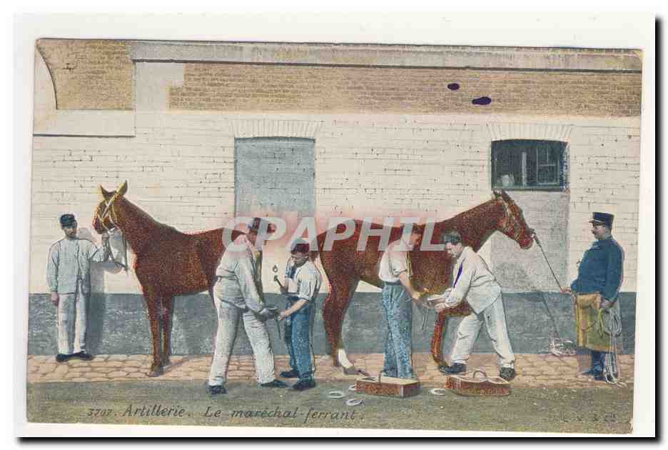 Artillerie. Le maréchal-ferrant — série 3702 — éditeur L.V. & Cie