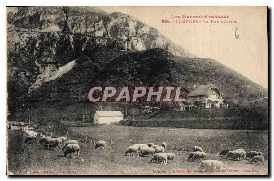 CPA Lourdes Le funiculaine 