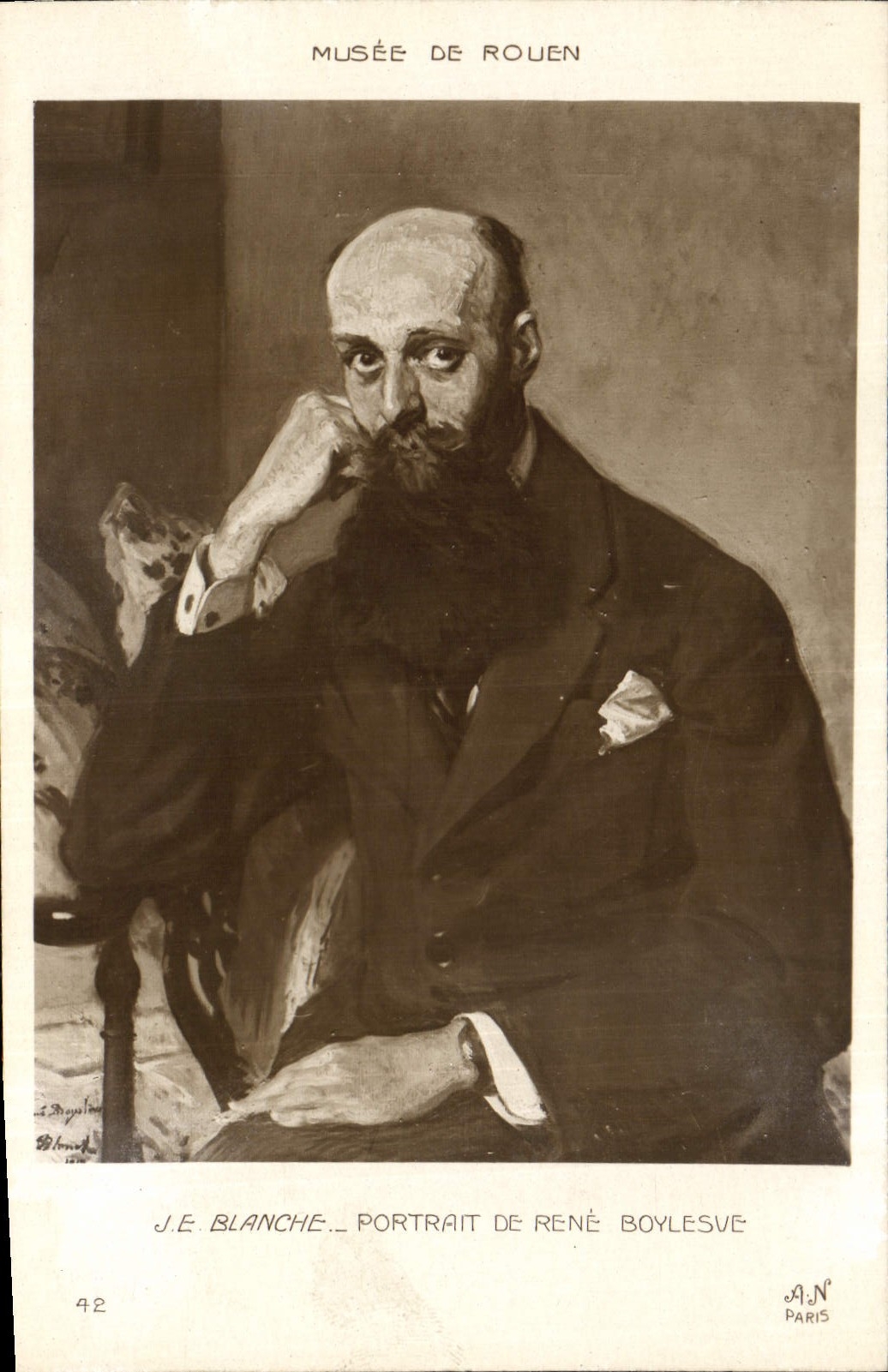 Portrait de René Boylesve — Musée de Rouen — J.E. Blanche, Paris, n°42