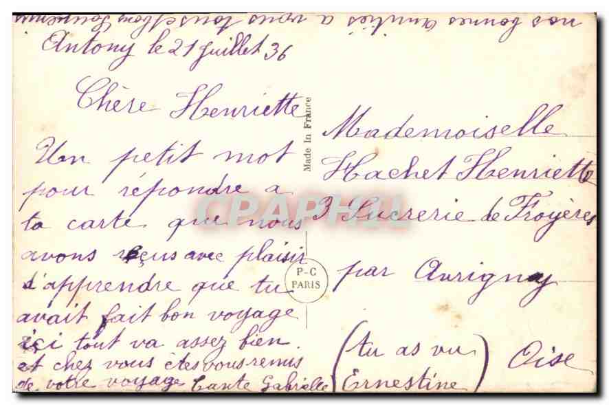 Jeune fille souriante tenant un bouquet — PC Diré, n° 4216 — Reverso