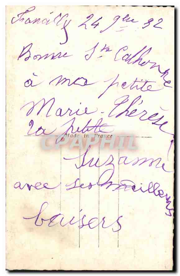 CPA Femme — Verso