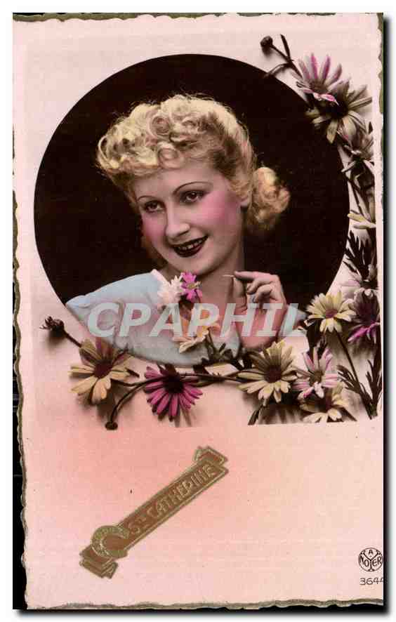 Lächelnde Frau — gerahmtes Portrait — Verlag RAY NOTER, Nr. 3644