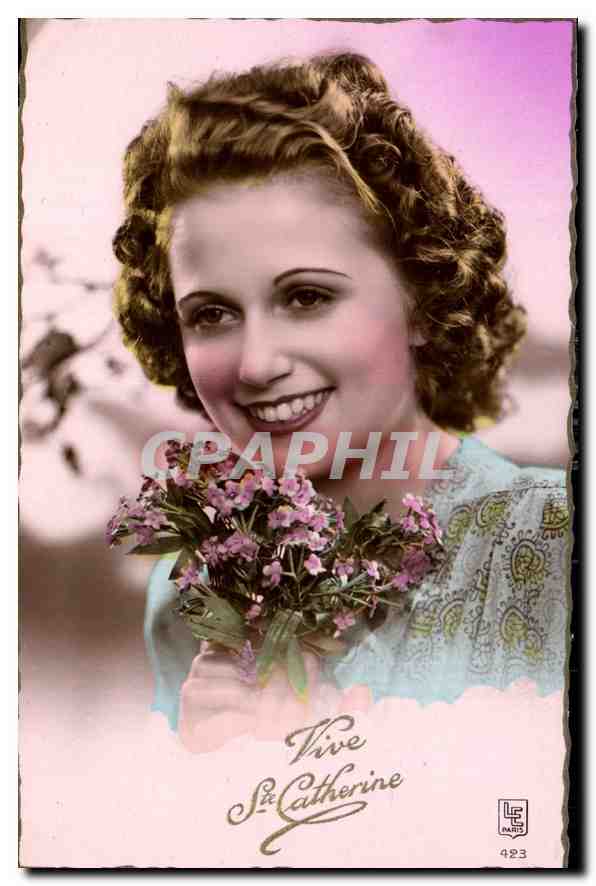 Jeune femme souriante — Sainte Catherine — Éditions SUPERLUXE, n° 423
