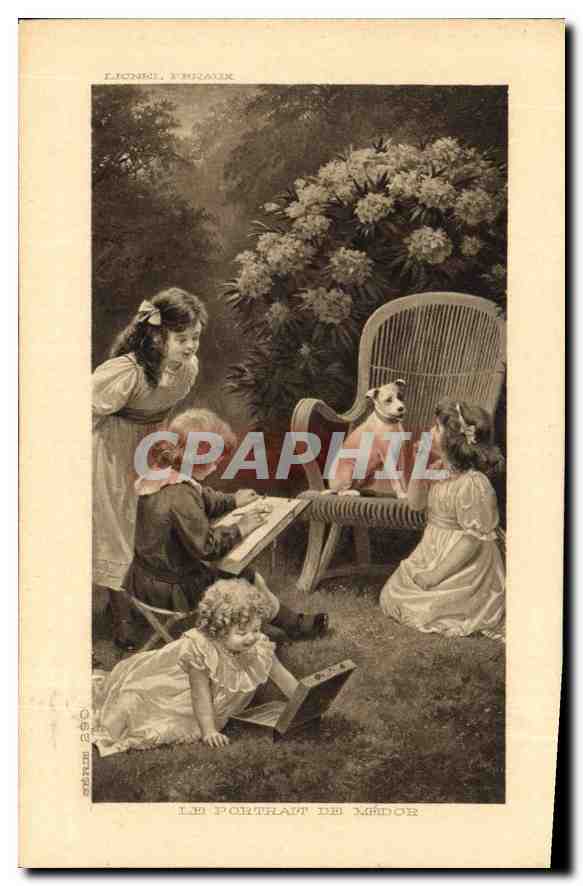 CPA Le Portait de Medor Enfants Chien
