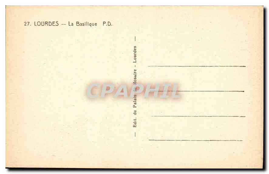 CPA Lourdes La Basilique Berger Moutons — Verso